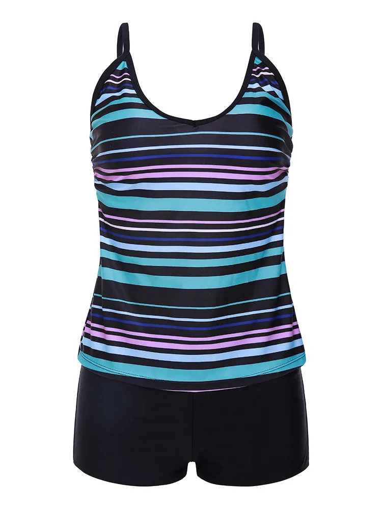 Striped Quick-dry Stretchy Tankinis