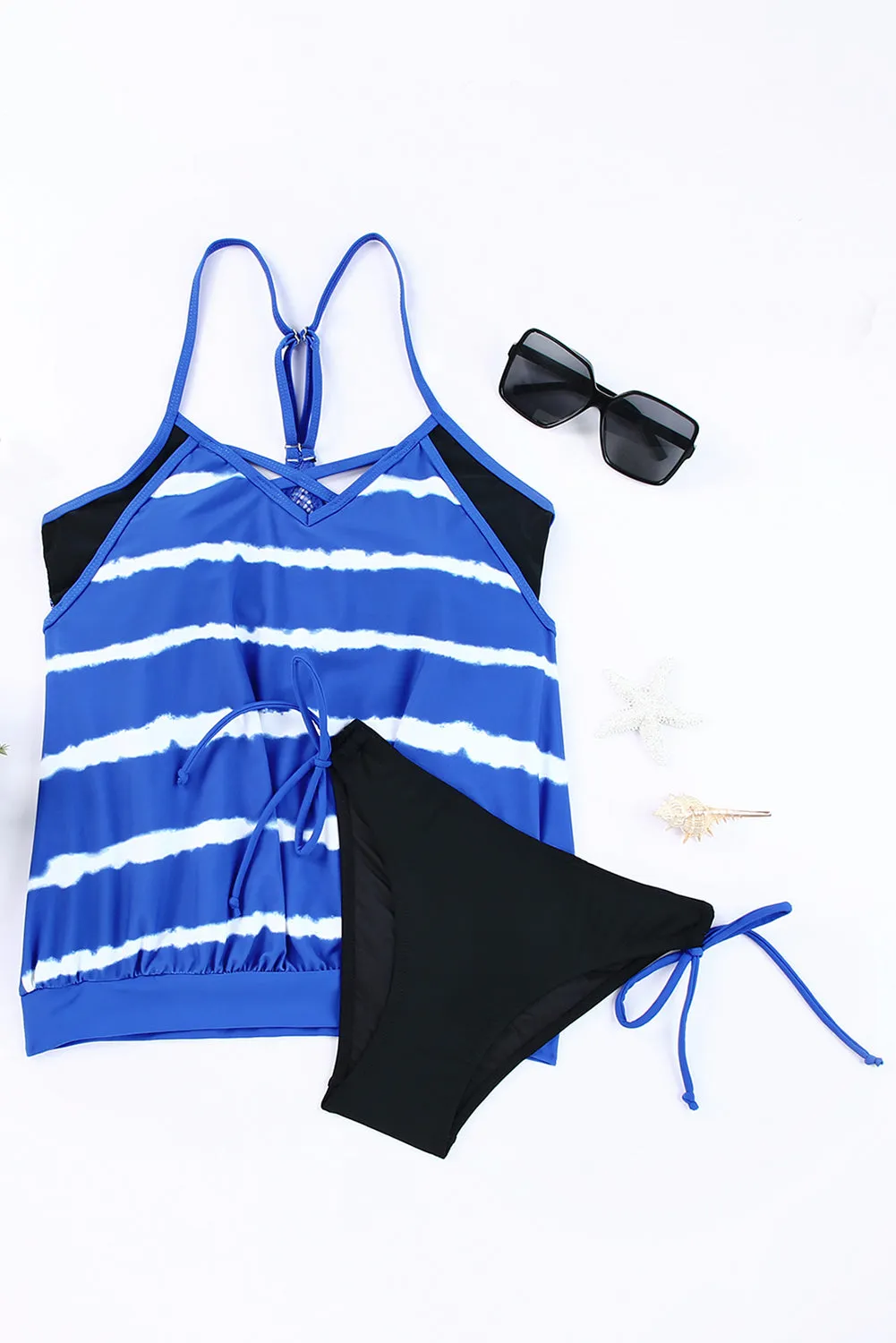 Stripes Patchwork Tankini