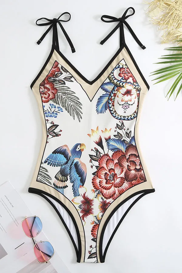 Stylish Slim One-Piece Swimsuit & Cover-Up Skirt Set