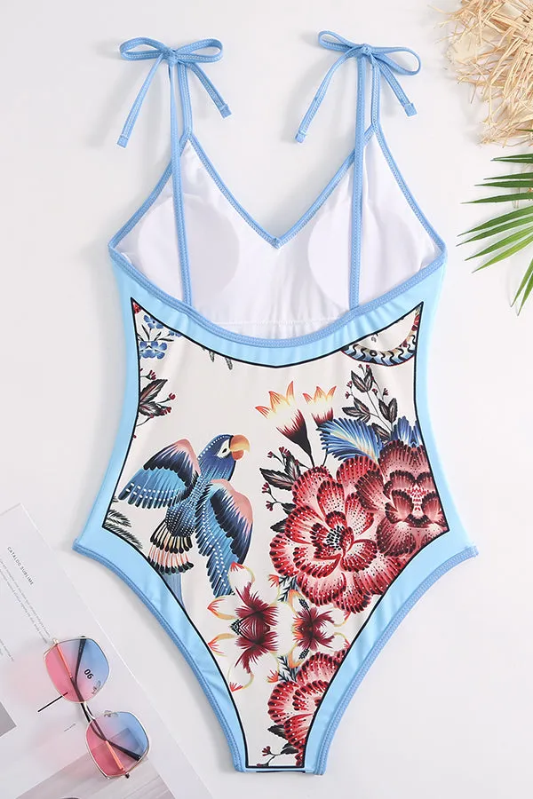 Stylish Slim One-Piece Swimsuit & Cover-Up Skirt Set