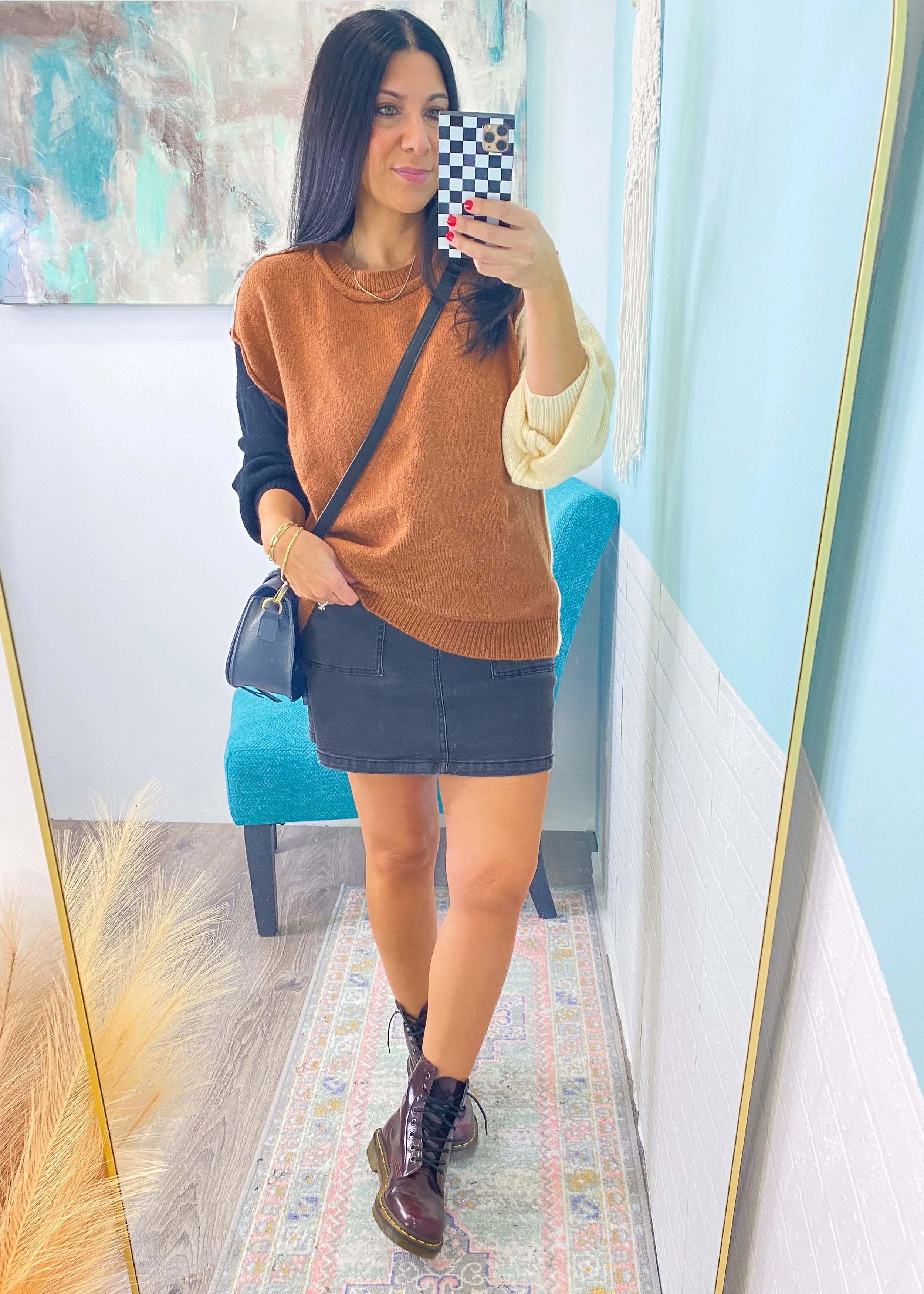 'Sugar & Spice' Rich Color Colorblock Sweater