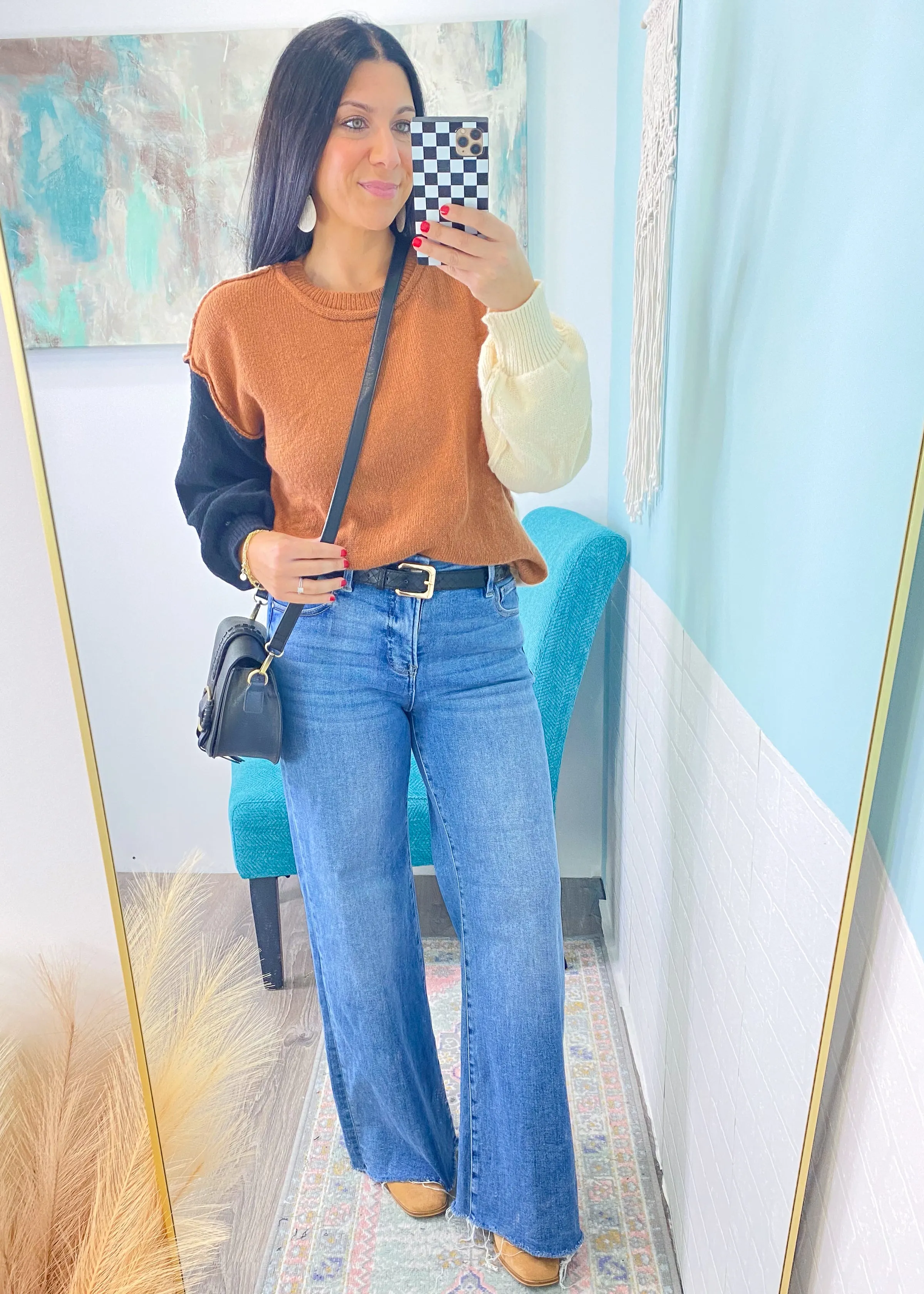 'Sugar & Spice' Rich Color Colorblock Sweater