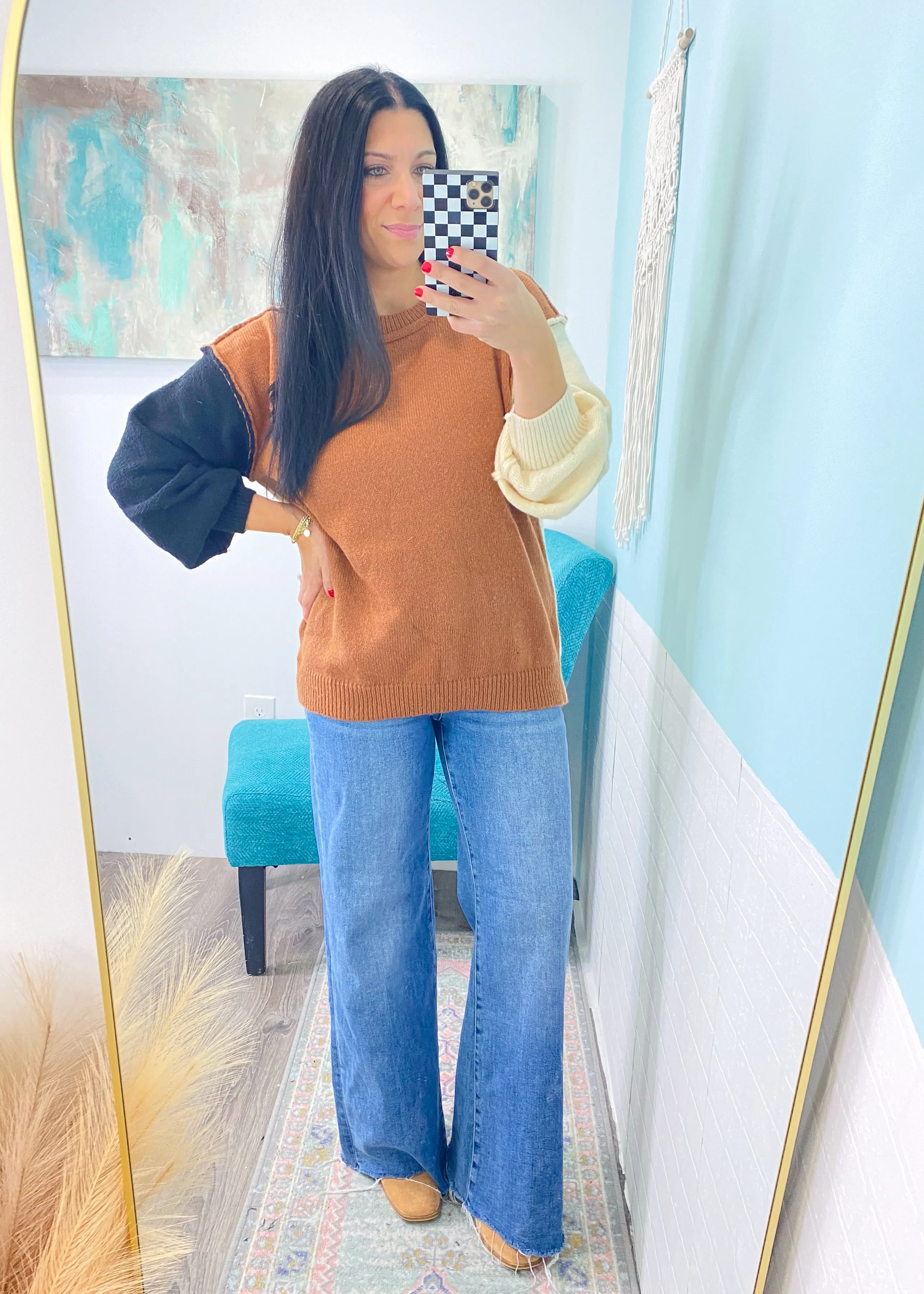 'Sugar & Spice' Rich Color Colorblock Sweater