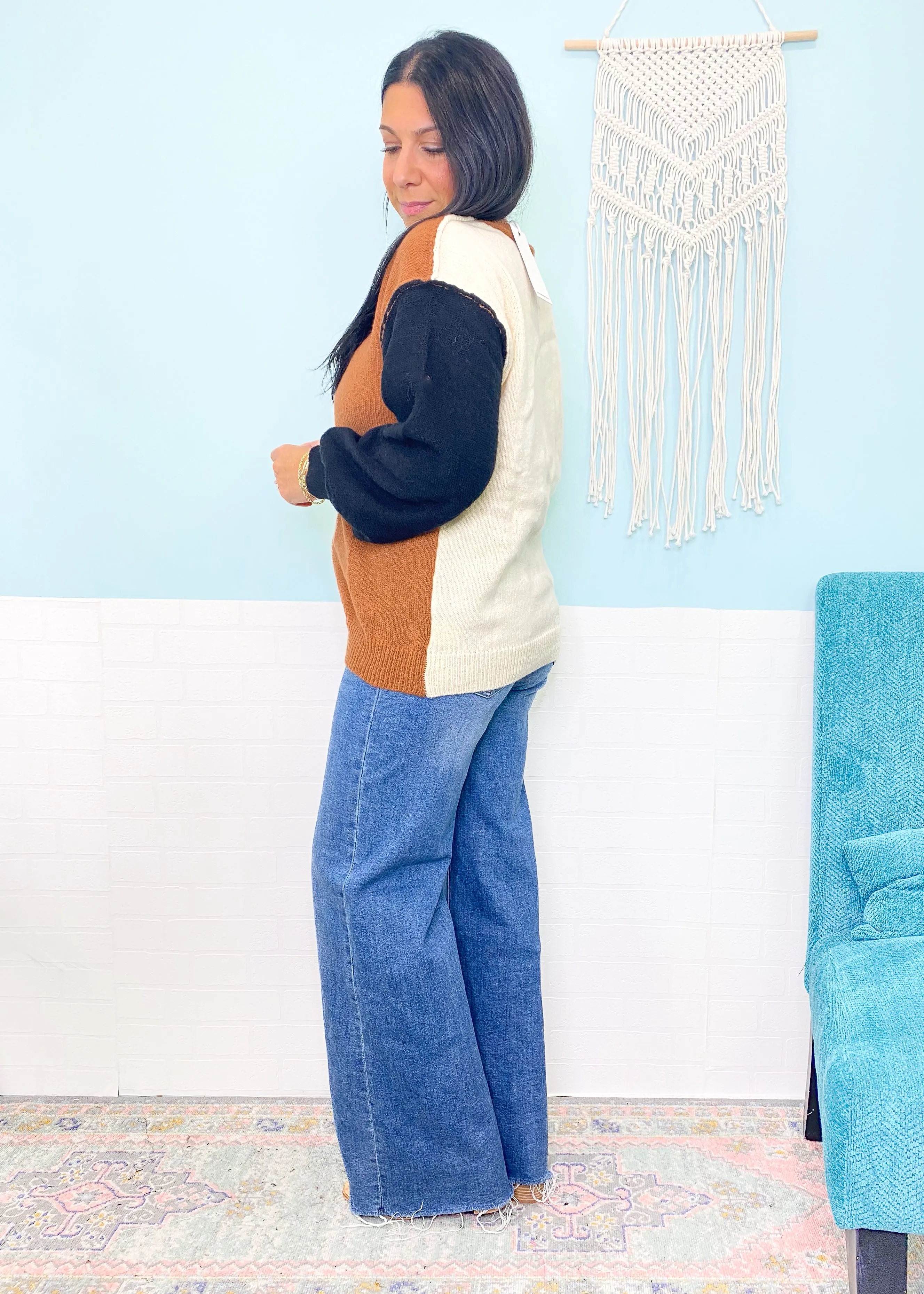 'Sugar & Spice' Rich Color Colorblock Sweater