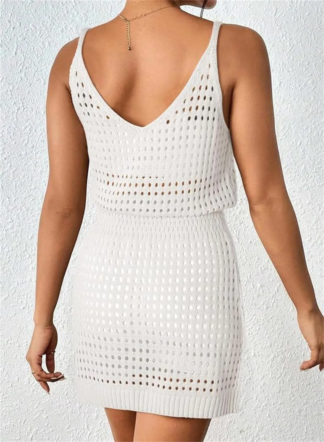 Summer Crochet Hollow Out Swim Cover Ups for Women Casual Loose Beach Bathing Suit Trendy 2025 Vacation Dresses