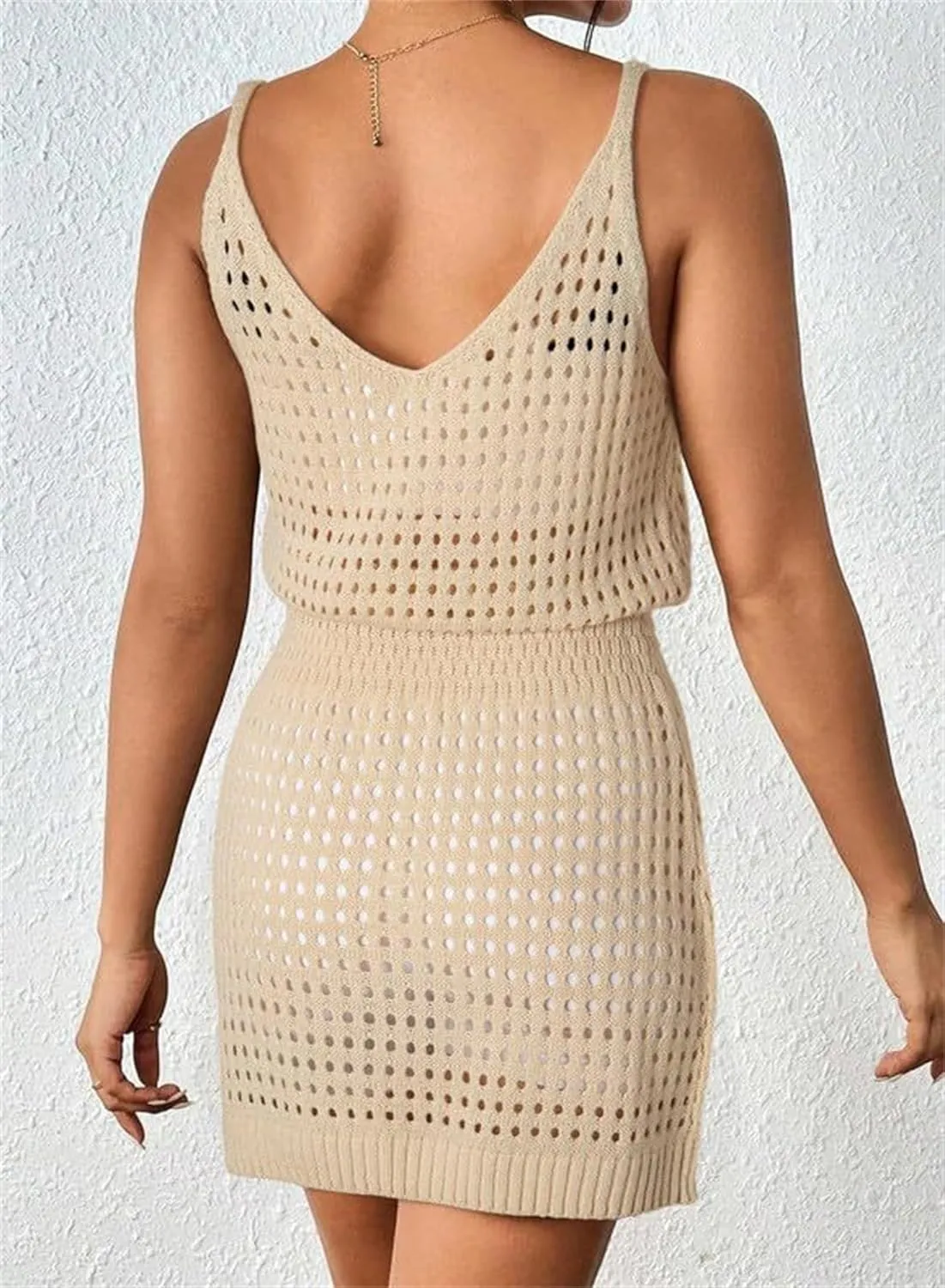 Summer Crochet Hollow Out Swim Cover Ups for Women Casual Loose Beach Bathing Suit Trendy 2025 Vacation Dresses
