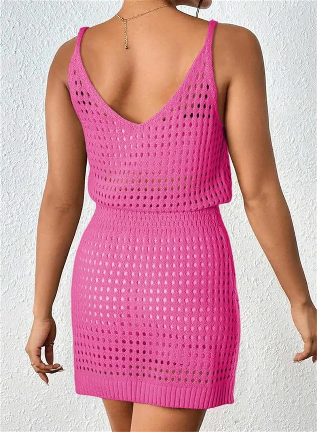 Summer Crochet Hollow Out Swim Cover Ups for Women Casual Loose Beach Bathing Suit Trendy 2025 Vacation Dresses