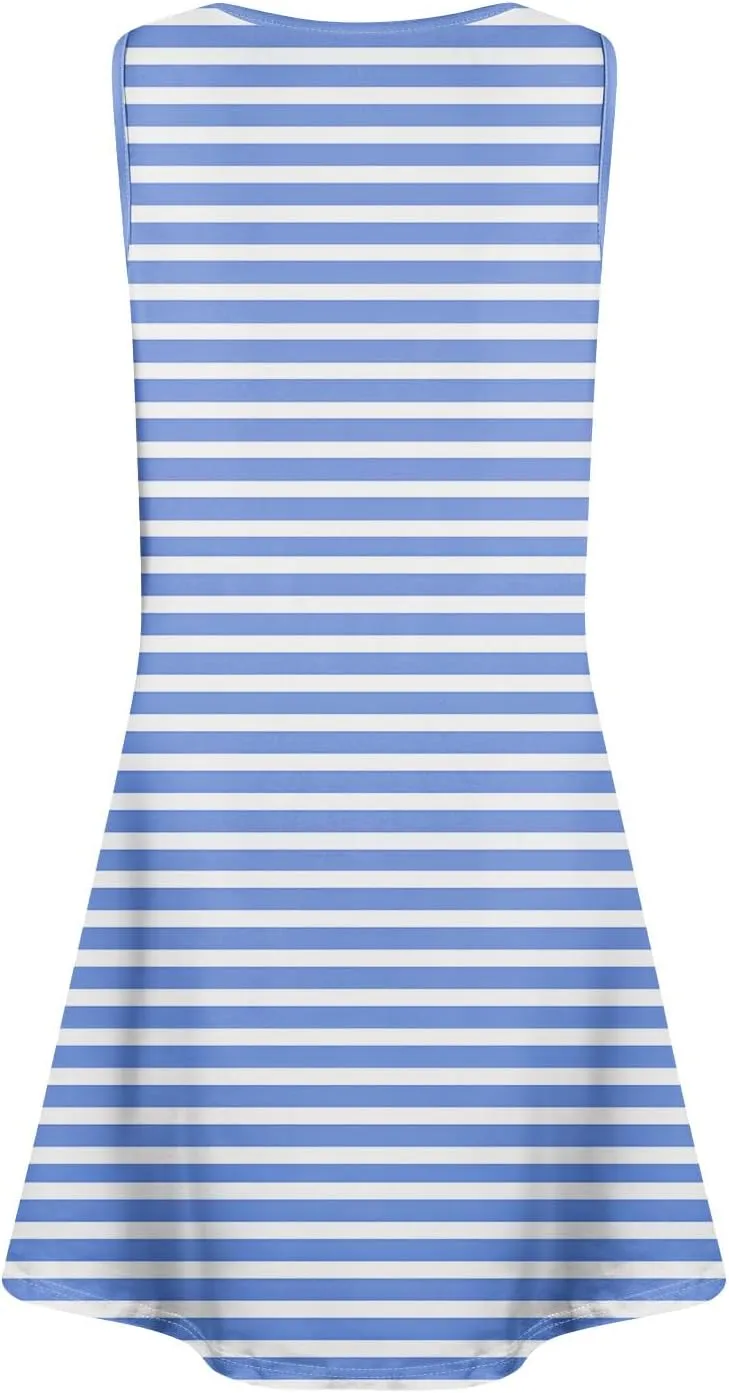 Sundresses for Women Midi Casual Floral Boho Beach Dress Summer Vacation Plus Size Summer Tank Dress