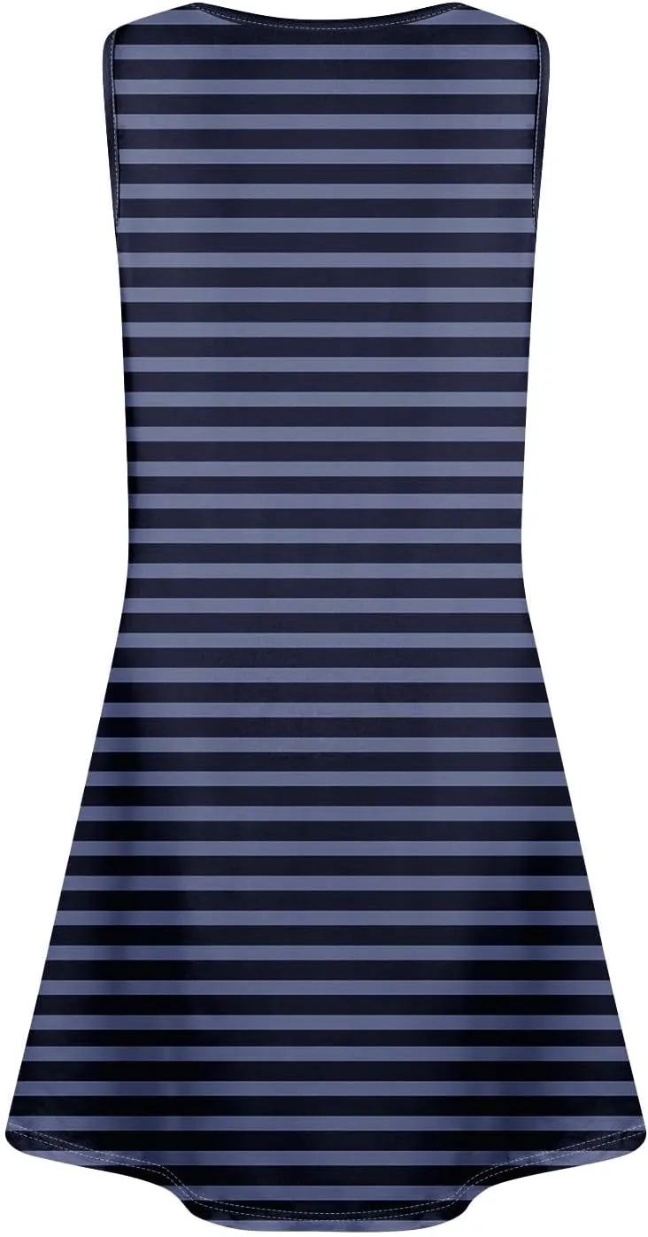 Sundresses for Women Midi Casual Floral Boho Beach Dress Summer Vacation Plus Size Summer Tank Dress