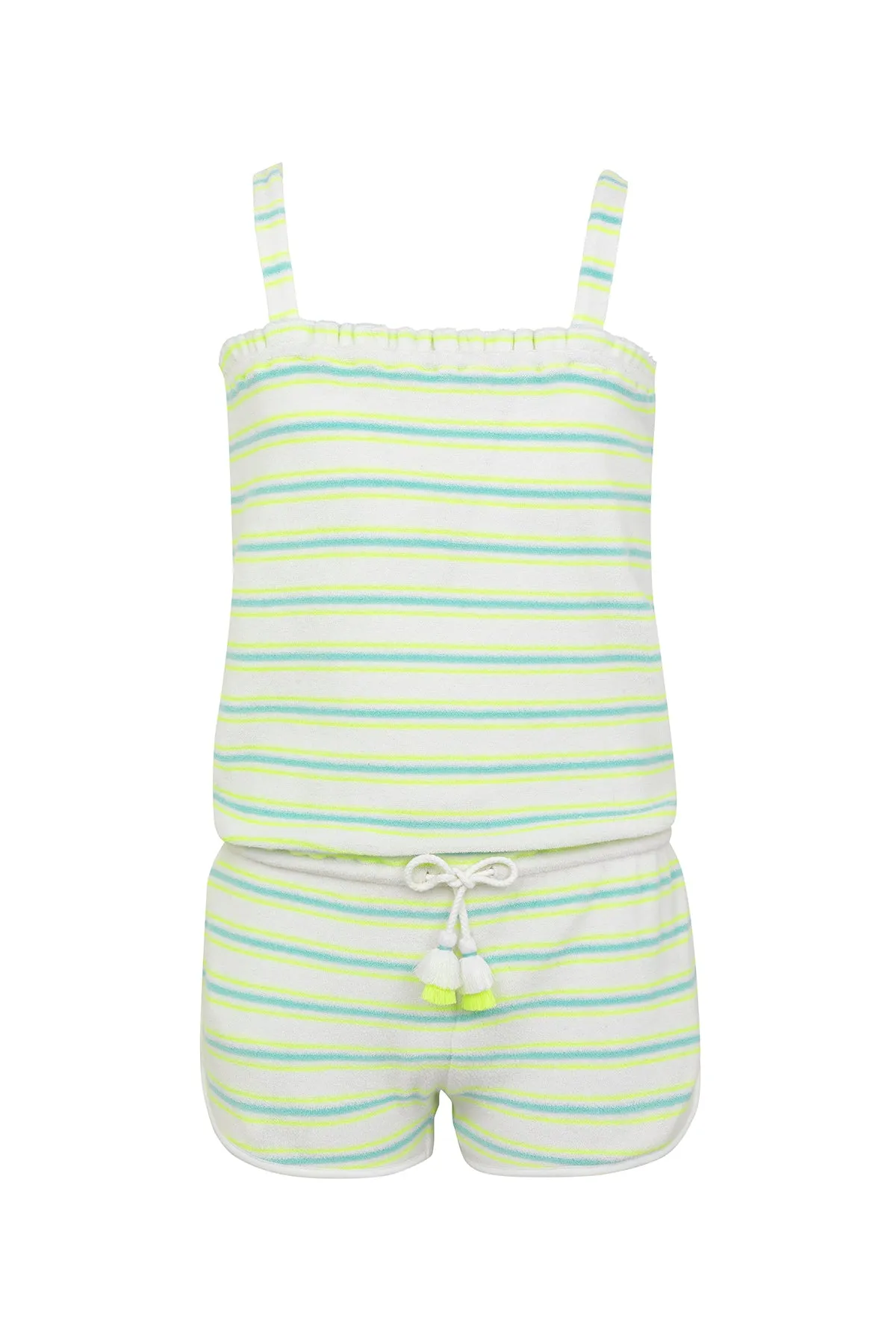 Sunuva Aqua Neon Towelling Girls Shorts Playsuit