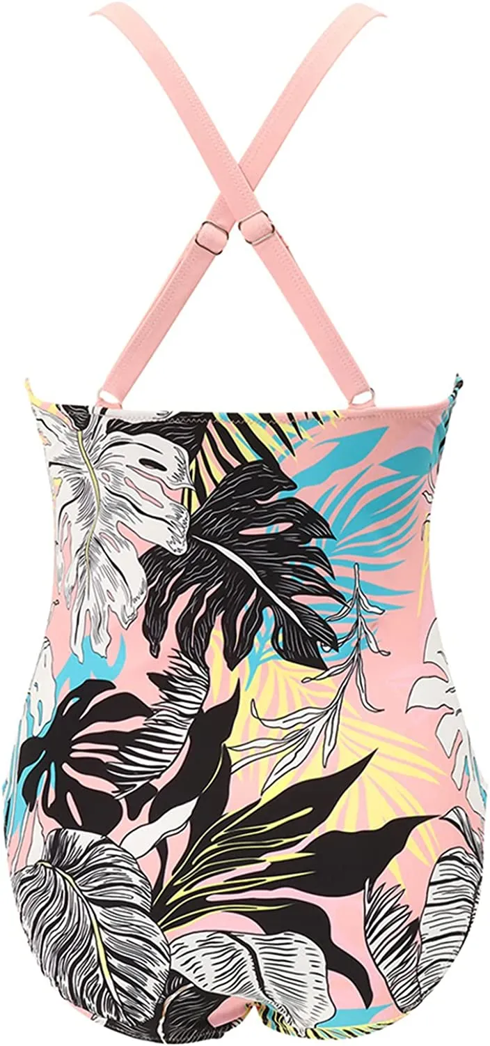 SUUKSESS Women Wrap Cut Out One Piece Swimsuit High Waisted Monokini Bathing Suit