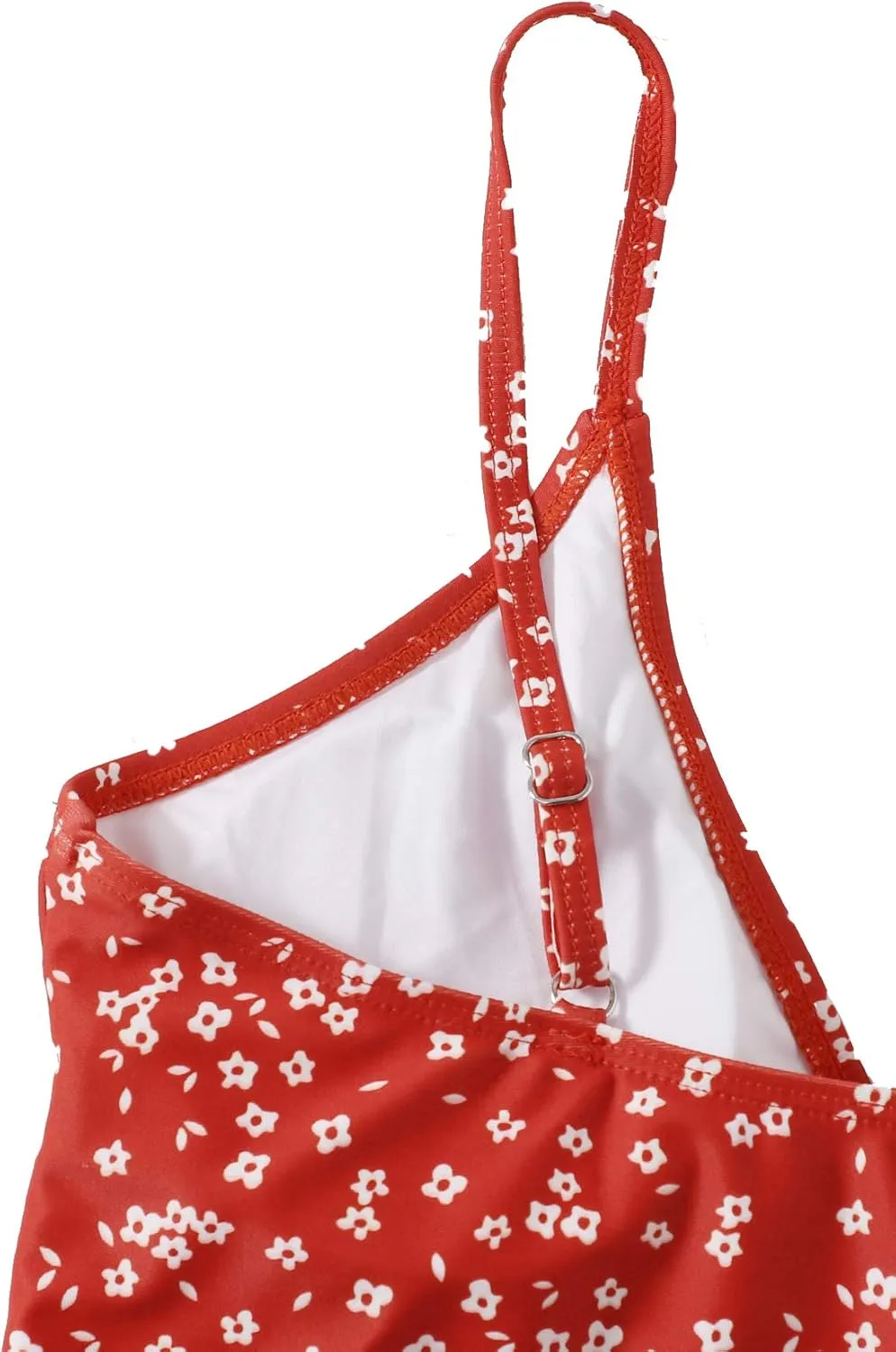 SweatyRocks Women's Two Pieces Swimsuit Solid Color Tie Side Top High Waisted Bikini Set