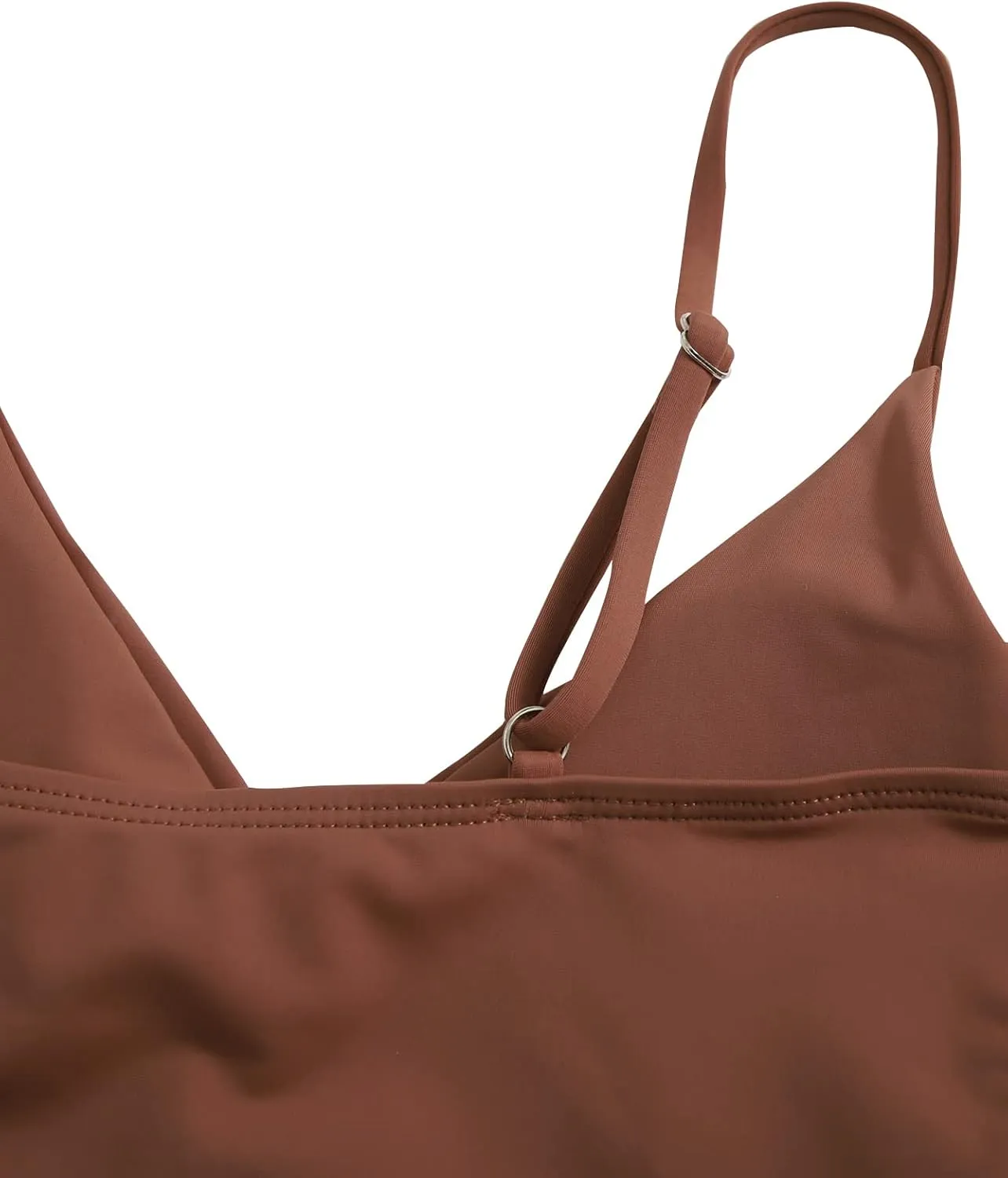 SweatyRocks Women's Two Pieces Swimsuit Solid Color Tie Side Top High Waisted Bikini Set