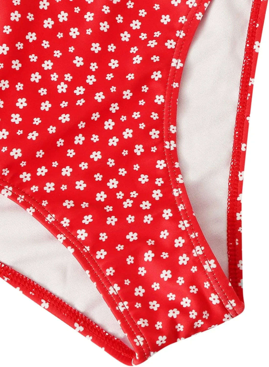 SweatyRocks Women's Two Pieces Swimsuit Solid Color Tie Side Top High Waisted Bikini Set
