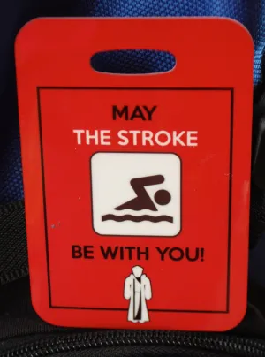 Swim Bag Tag, Sport Bag Tag, Swim Team Bag Tag, Swim Party favor, Triathlon, May the Stroke Be With You