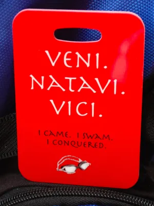 Swim Bag Tag, Sport Bag Tag, Swim Team Bag Tag, Swim Party favor, Triathlon, Veni. Natavi. Vici