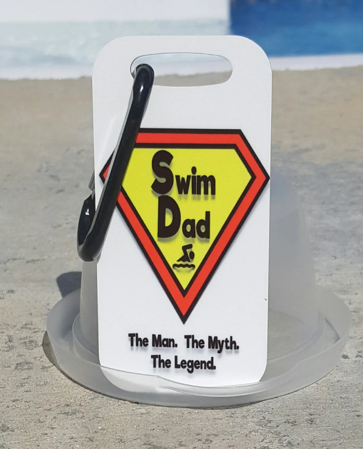 Swim dad Bag Tag, Luggage Tag, Swim dad gift idea, Swimmer, Swim gift, Swim coach