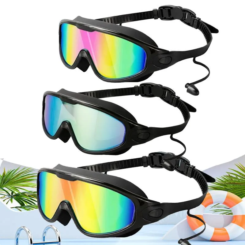 Swim Goggles for Adult Men Women, Anti-Fog UV Protection No Leak 180° Wide View Clear Vision Pool Goggles