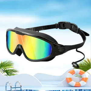 Swim Goggles for Adult Men Women, Anti-Fog UV Protection No Leak 180° Wide View Clear Vision Pool Goggles