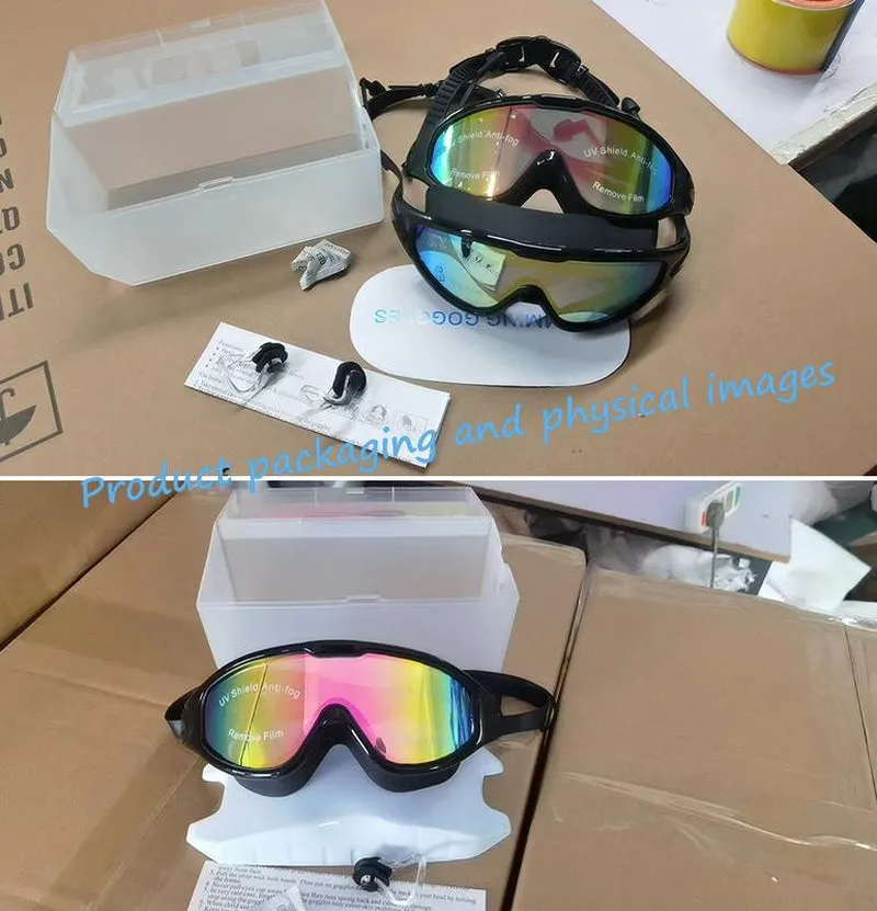 Swim Goggles for Adult Men Women, Anti-Fog UV Protection No Leak 180° Wide View Clear Vision Pool Goggles