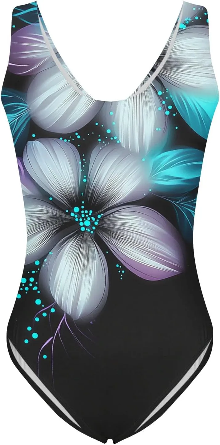 Swim Suits for Women 2025 Tummy Control One Piece Swimsuit Slimming Backless Monokini Boho Floral Bathing Suit
