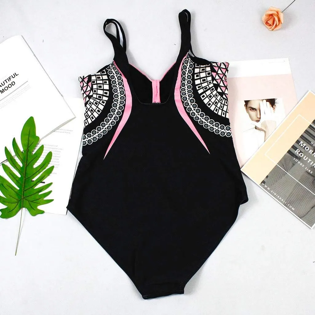 Swim Suits for Women 2025 Tummy Control Strap Bathing Suit Printed Backless Swimsuit One Piece Monokinis Swimwear