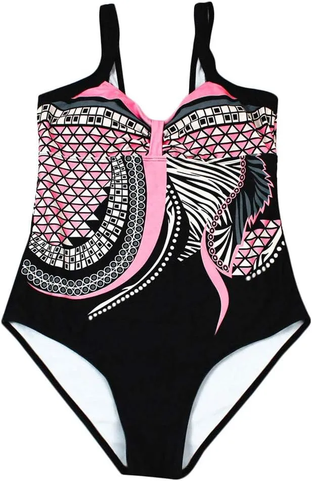 Swim Suits for Women 2025 Tummy Control Strap Bathing Suit Printed Backless Swimsuit One Piece Monokinis Swimwear