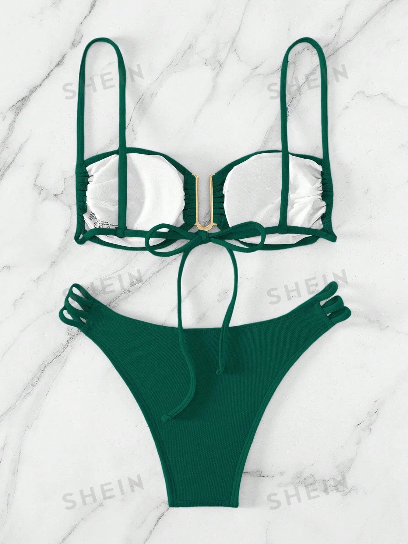 Swim Summer Beach Plain Cut-Out Bikini Set