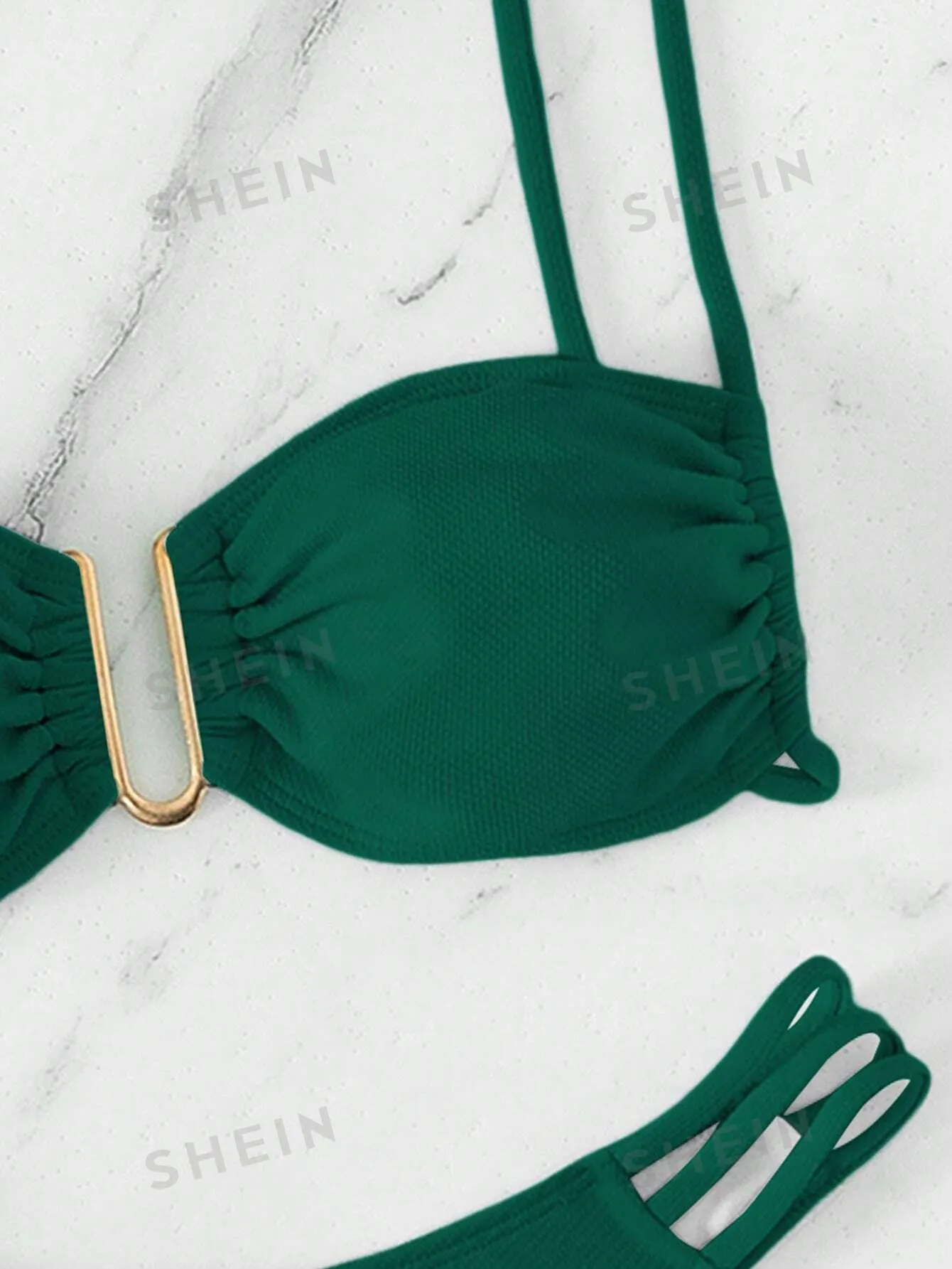 Swim Summer Beach Plain Cut-Out Bikini Set