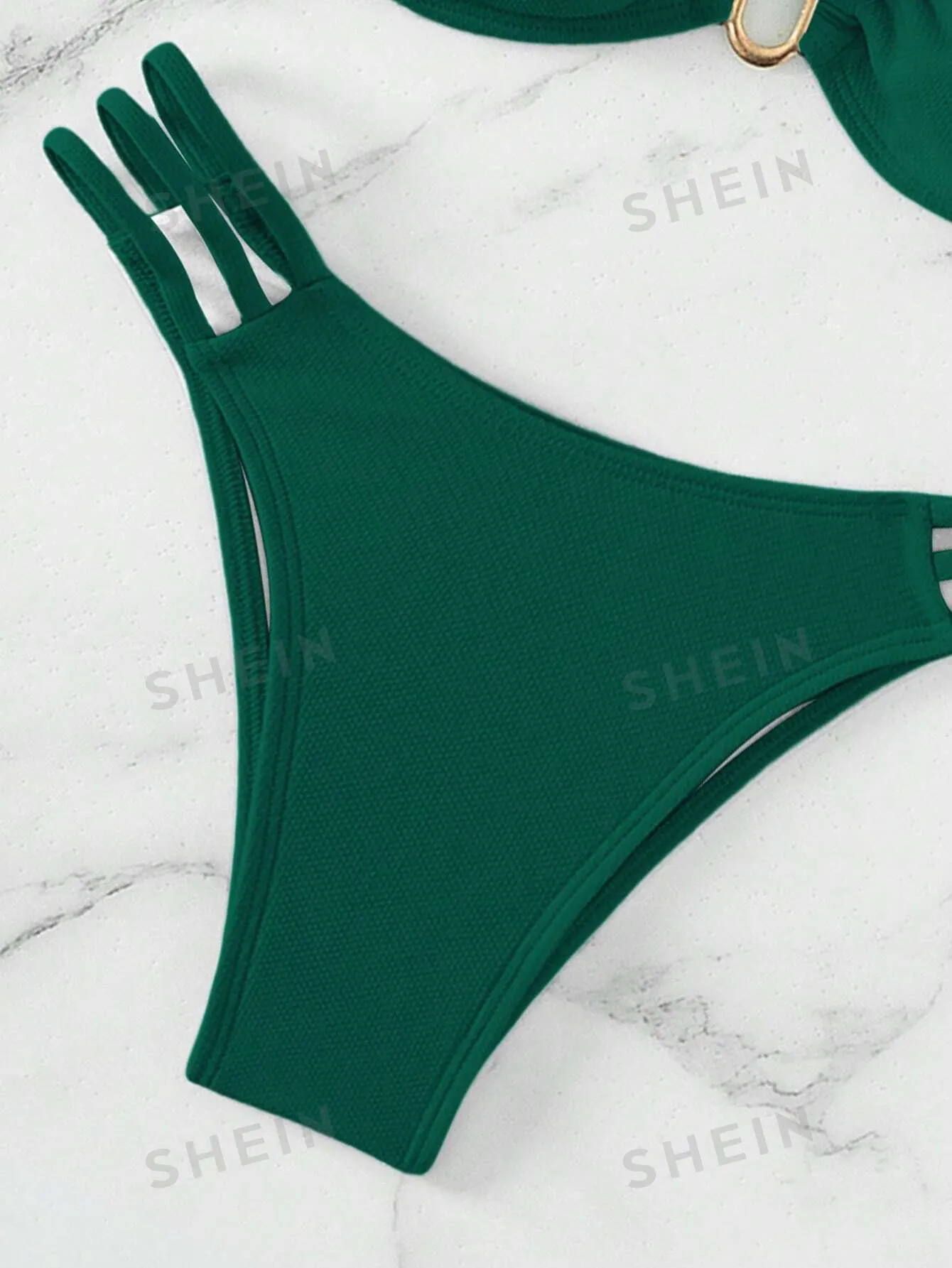 Swim Summer Beach Plain Cut-Out Bikini Set