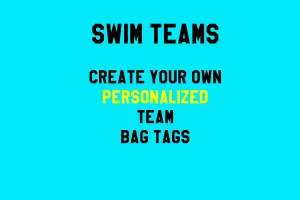 Swim Team Personalized Custom Bag Tag, Sport Bag Tag, Swim Team Bag Tag