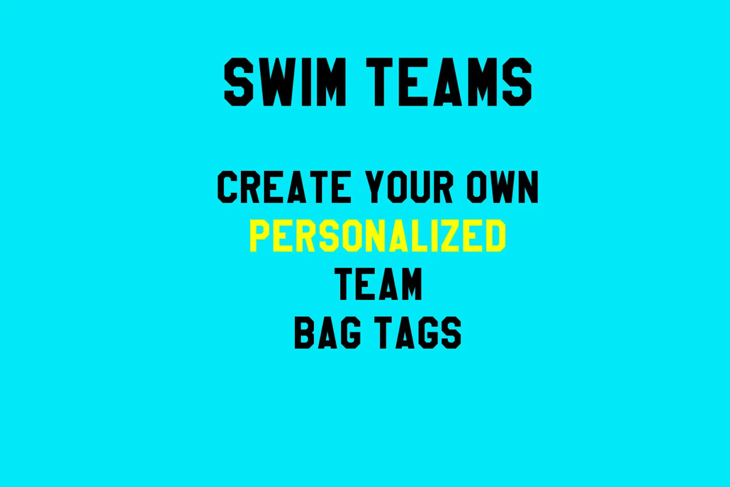 Swim Team Personalized Custom Bag Tag, Sport Bag Tag, Swim Team Bag Tag