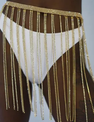 Tana Diamante Tassel Skirt - Gold