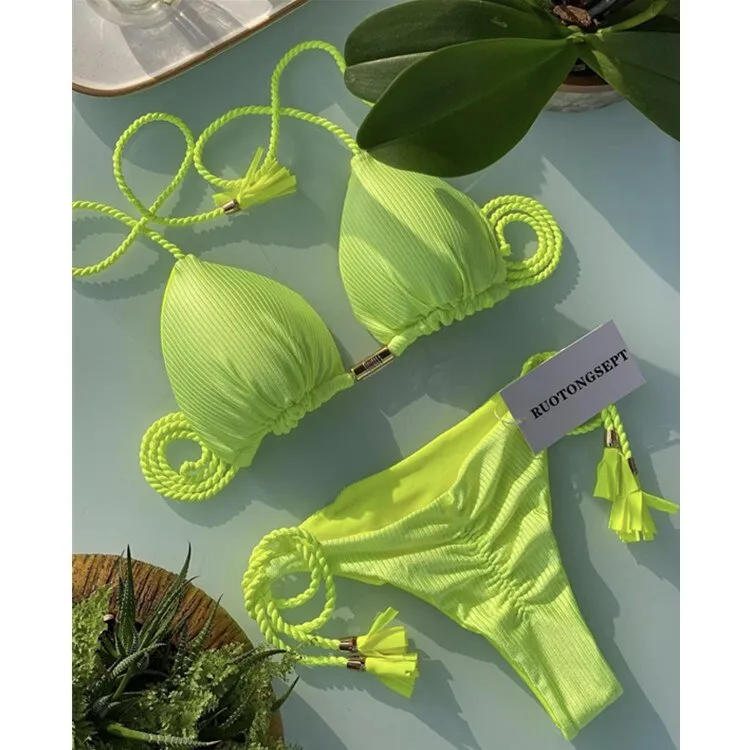 Tanga Bikini Set Badeanzüge Sexy Badeanzüge Bikinis Dreieck Bandage