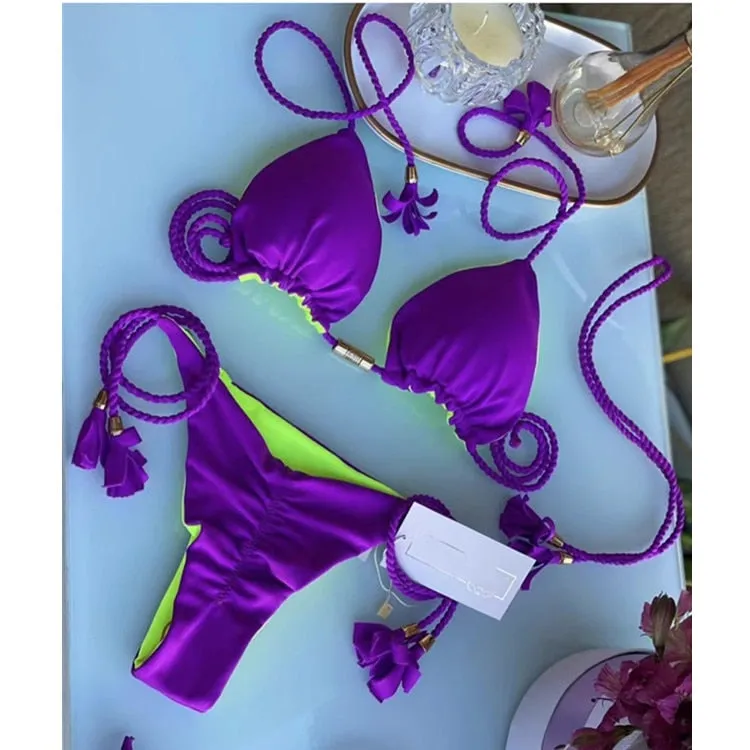 Tanga Bikini Set Badeanzüge Sexy Badeanzüge Bikinis Dreieck Bandage