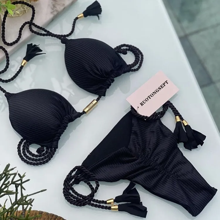 Tanga Bikini Set Badeanzüge Sexy Badeanzüge Bikinis Dreieck Bandage