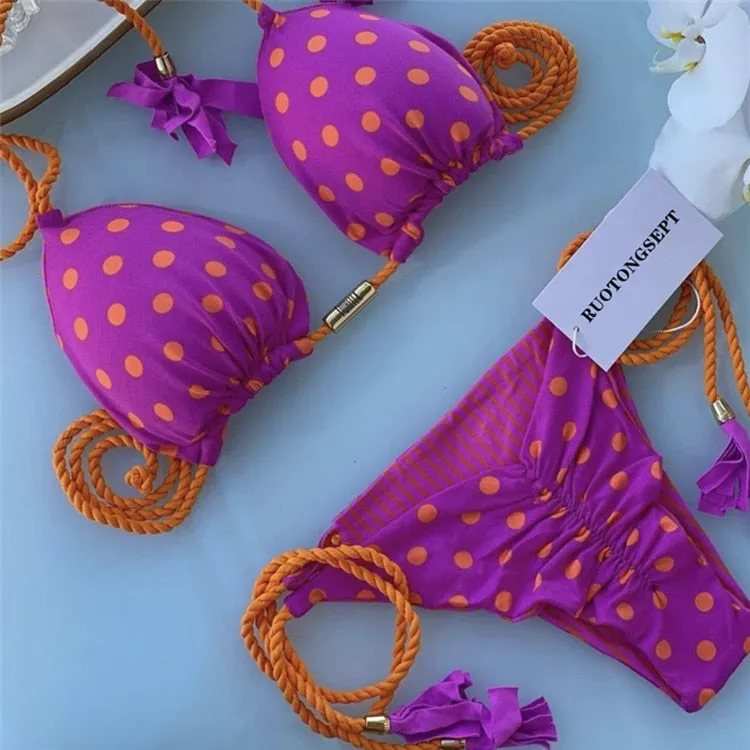 Tanga Bikini Set Badeanzüge Sexy Badeanzüge Bikinis Dreieck Bandage