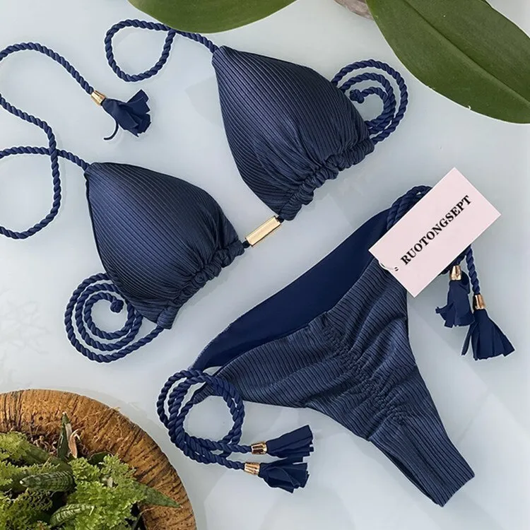 Tanga Bikini Set Badeanzüge Sexy Badeanzüge Bikinis Dreieck Bandage