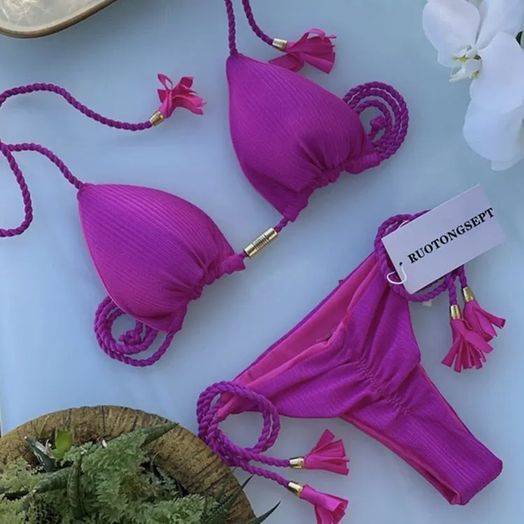 Tanga Bikini Set Badeanzüge Sexy Badeanzüge Bikinis Dreieck Bandage