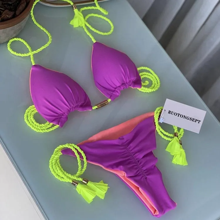Tanga Bikini Set Badeanzüge Sexy Badeanzüge Bikinis Dreieck Bandage
