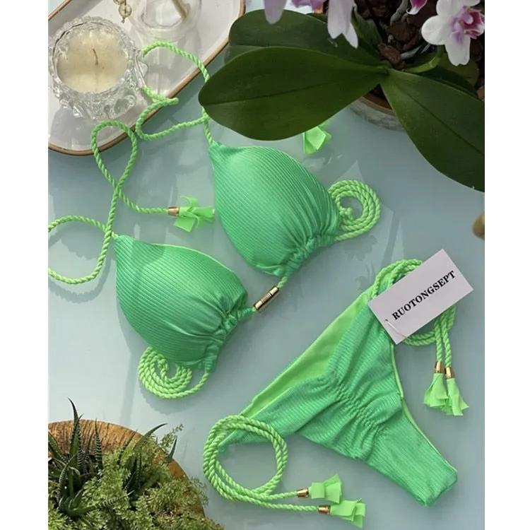 Tanga Bikini Set Badeanzüge Sexy Badeanzüge Bikinis Dreieck Bandage