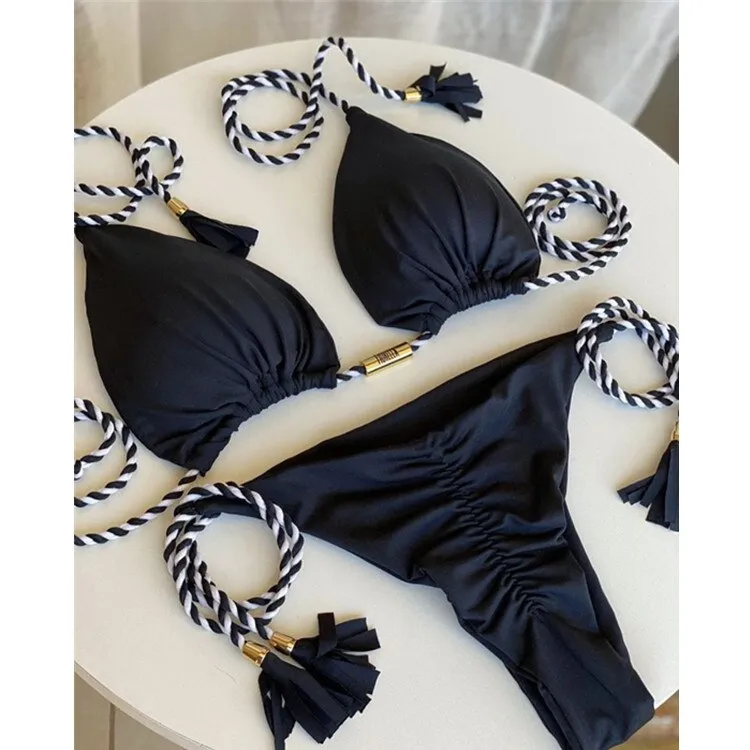 Tanga Bikini Set Badeanzüge Sexy Badeanzüge Bikinis Dreieck Bandage