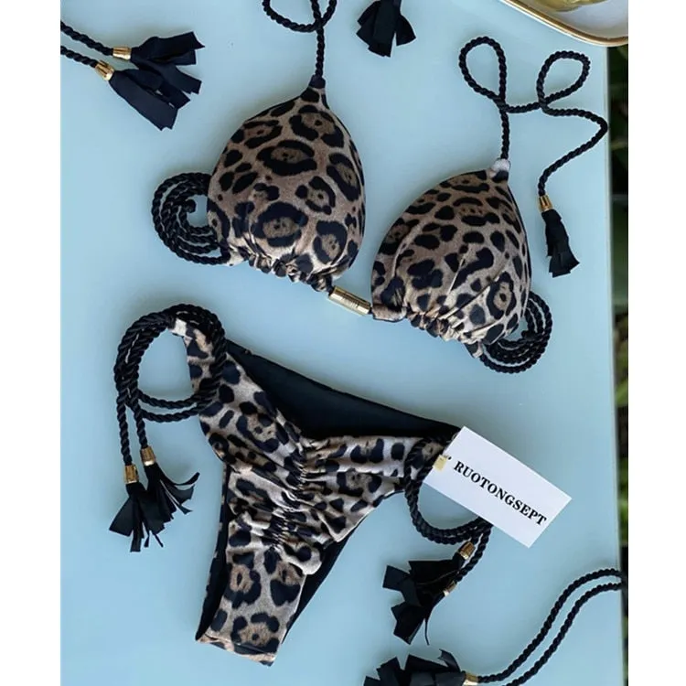Tanga Bikini Set Badeanzüge Sexy Badeanzüge Bikinis Dreieck Bandage