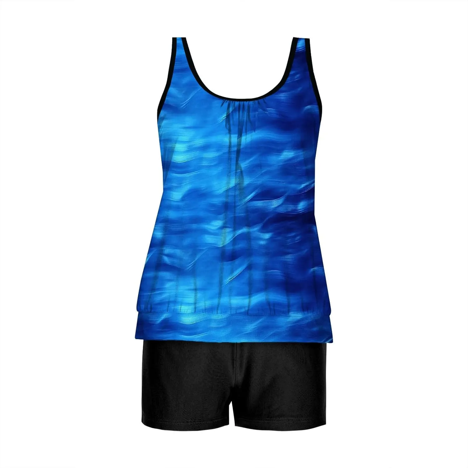 Tankini Swimsuits for Women Tummy Control Blouson Swim Tank Top with Shorts Modest 2 Piece Bathing Suit 2025 Swimwear