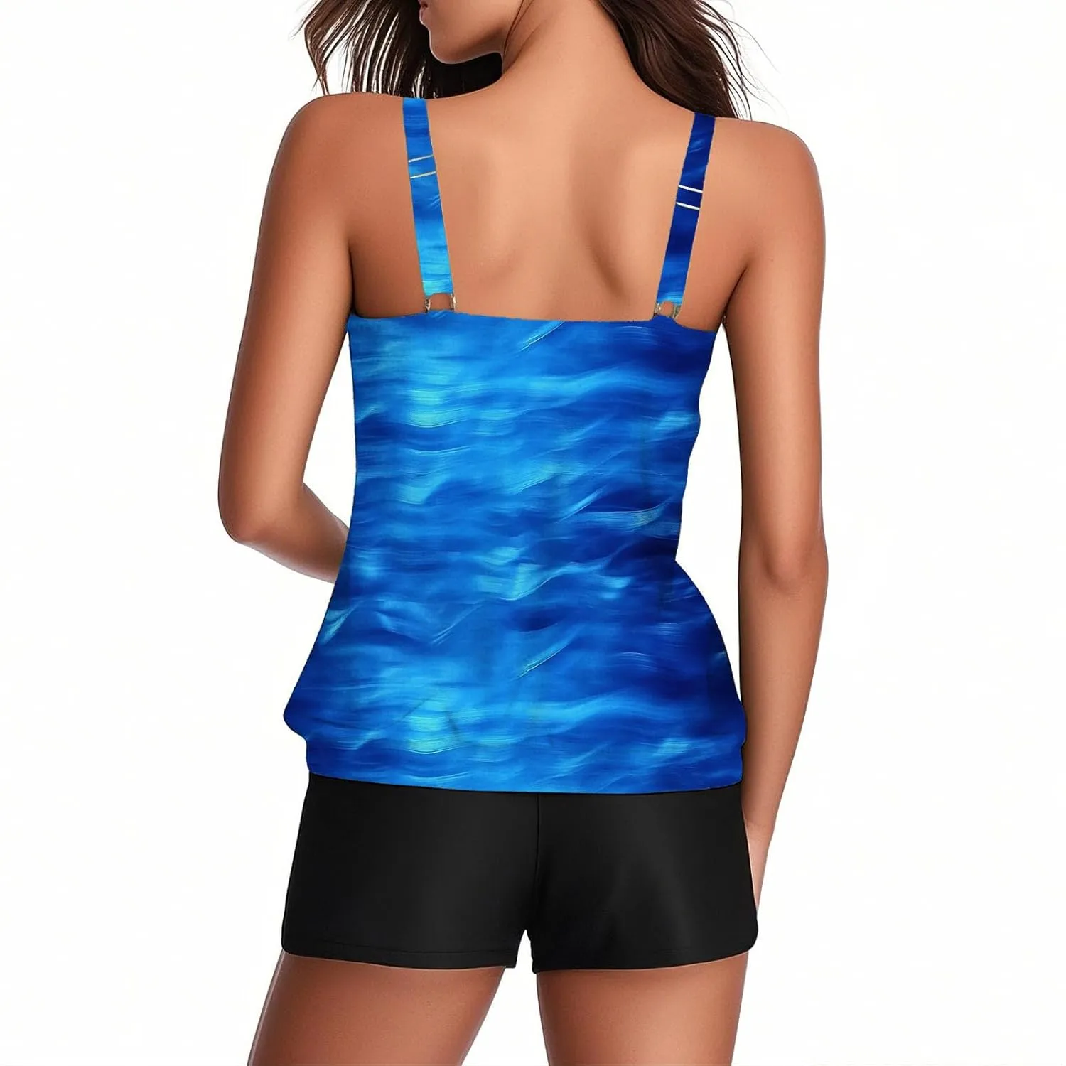 Tankini Swimsuits for Women Tummy Control Blouson Swim Tank Top with Shorts Modest 2 Piece Bathing Suit 2025 Swimwear