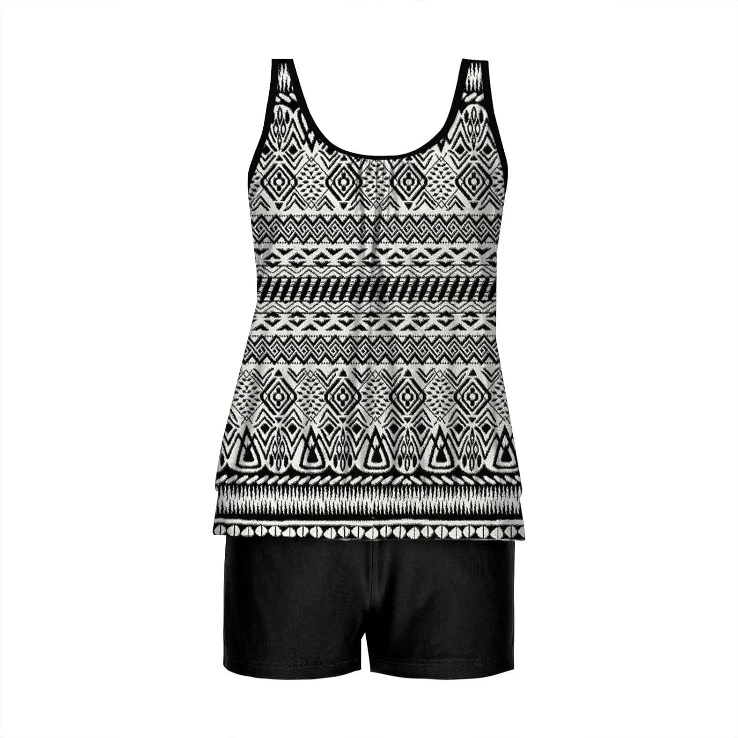 Tankini Swimsuits for Women Tummy Control Blouson Swim Tank Top with Shorts Modest 2 Piece Bathing Suit 2025 Swimwear