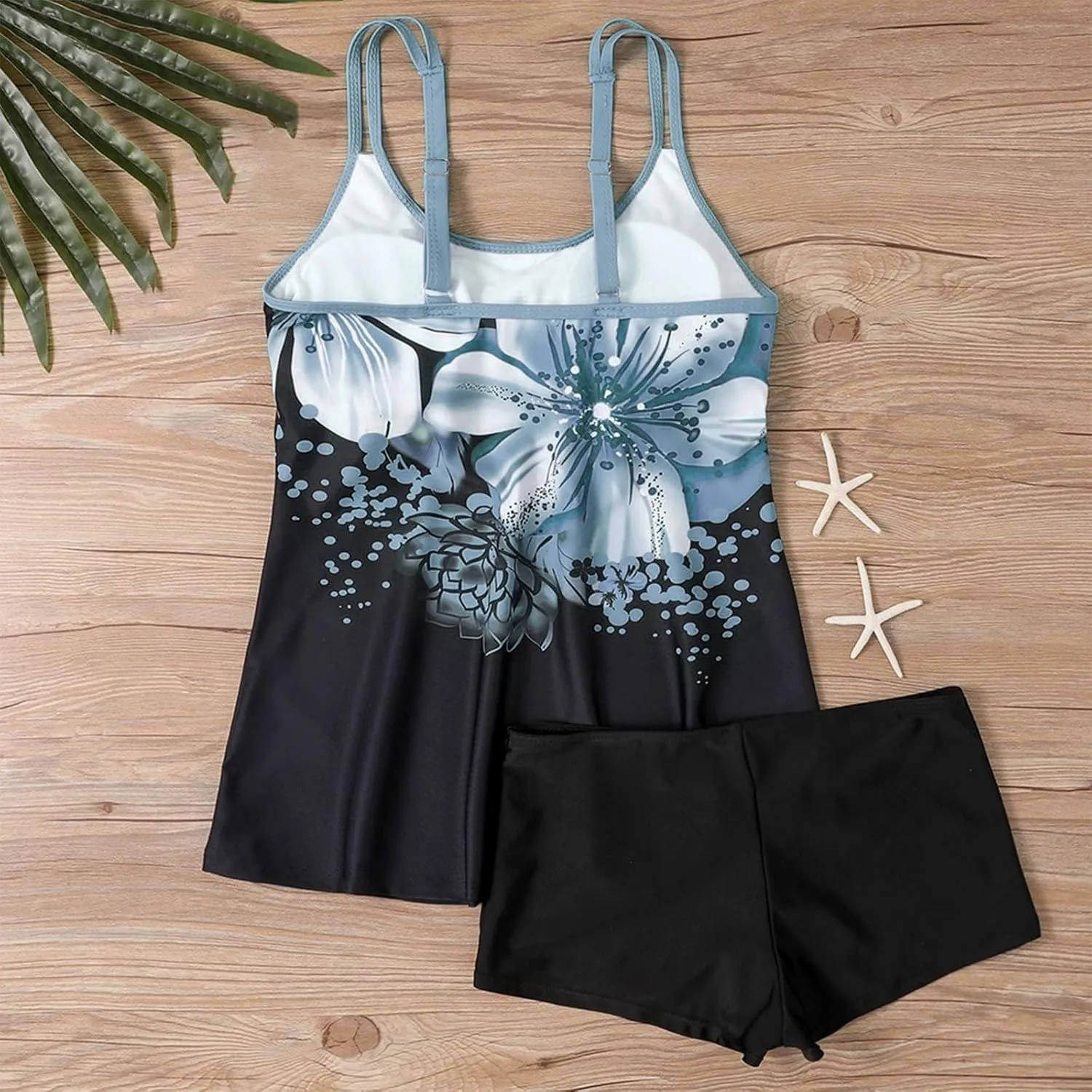 Tankini Swimsuits for Women with Shorts,Tummy Control Bathing Suit for Women Plus Size Modest Swim Tops Swimwear