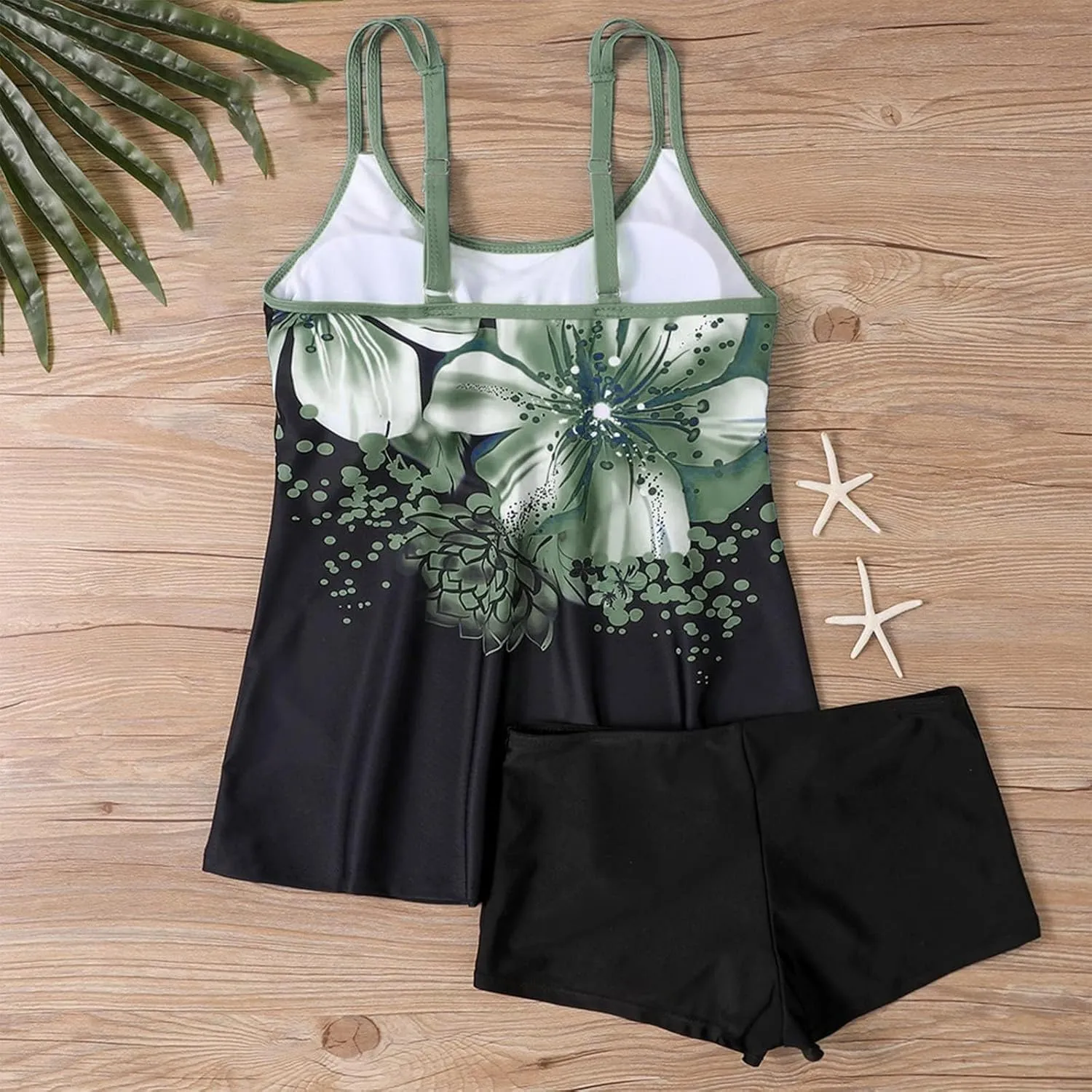 Tankini Swimsuits for Women with Shorts,Tummy Control Bathing Suit for Women Plus Size Modest Swim Tops Swimwear