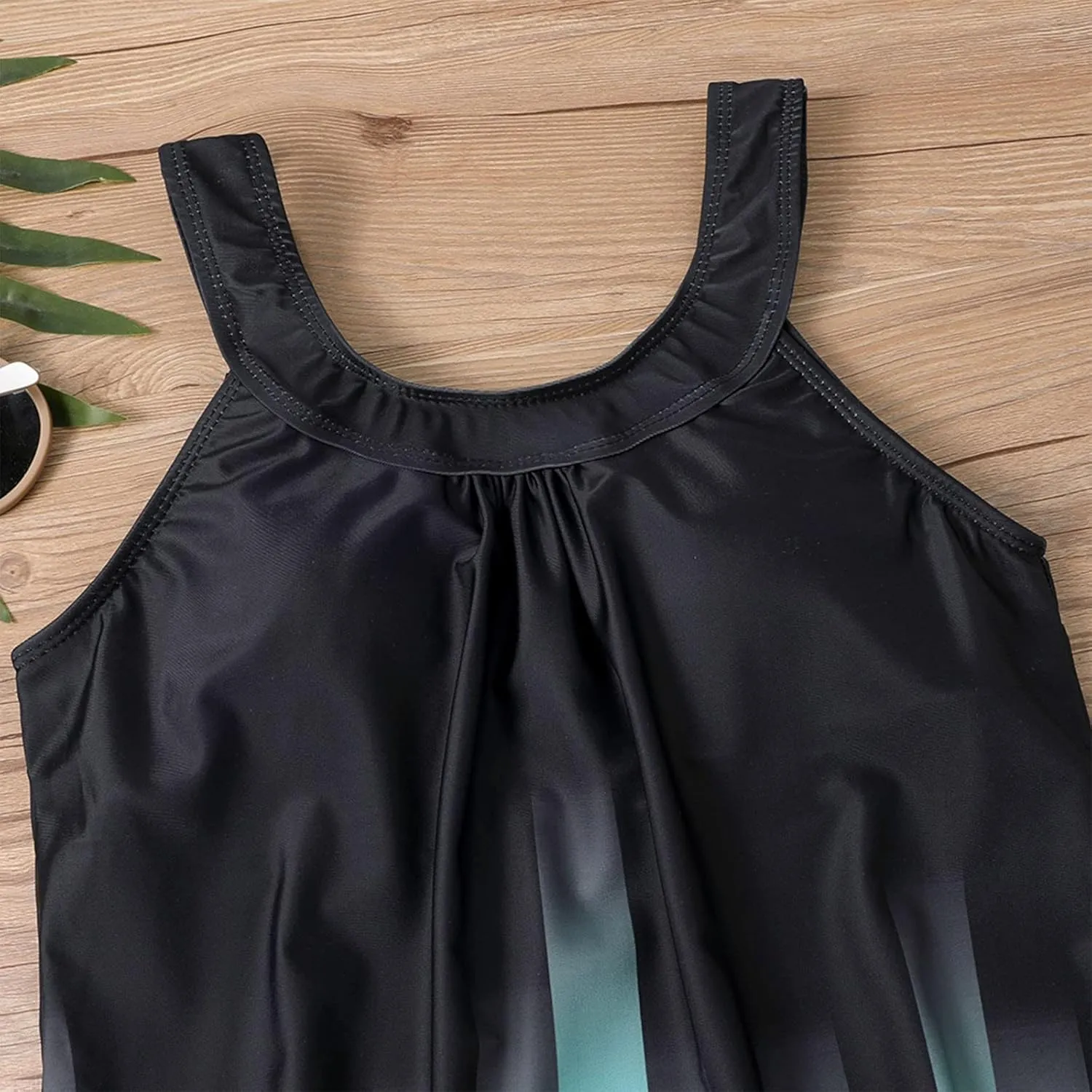 Tankini Swimsuits for Women,2024 Summer Two Piece Bathing Suits Trendy Print Sling Swim Tank Top with Boys Shorts