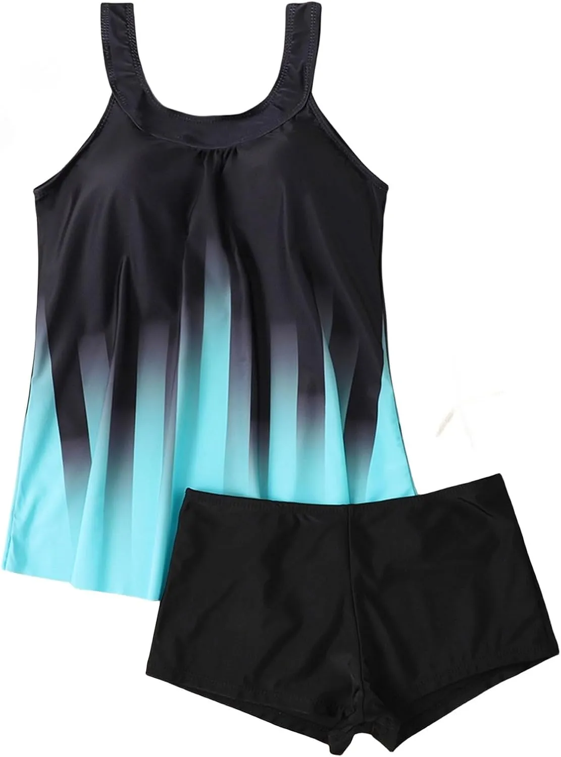 Tankini Swimsuits for Women,2024 Summer Two Piece Bathing Suits Trendy Print Sling Swim Tank Top with Boys Shorts
